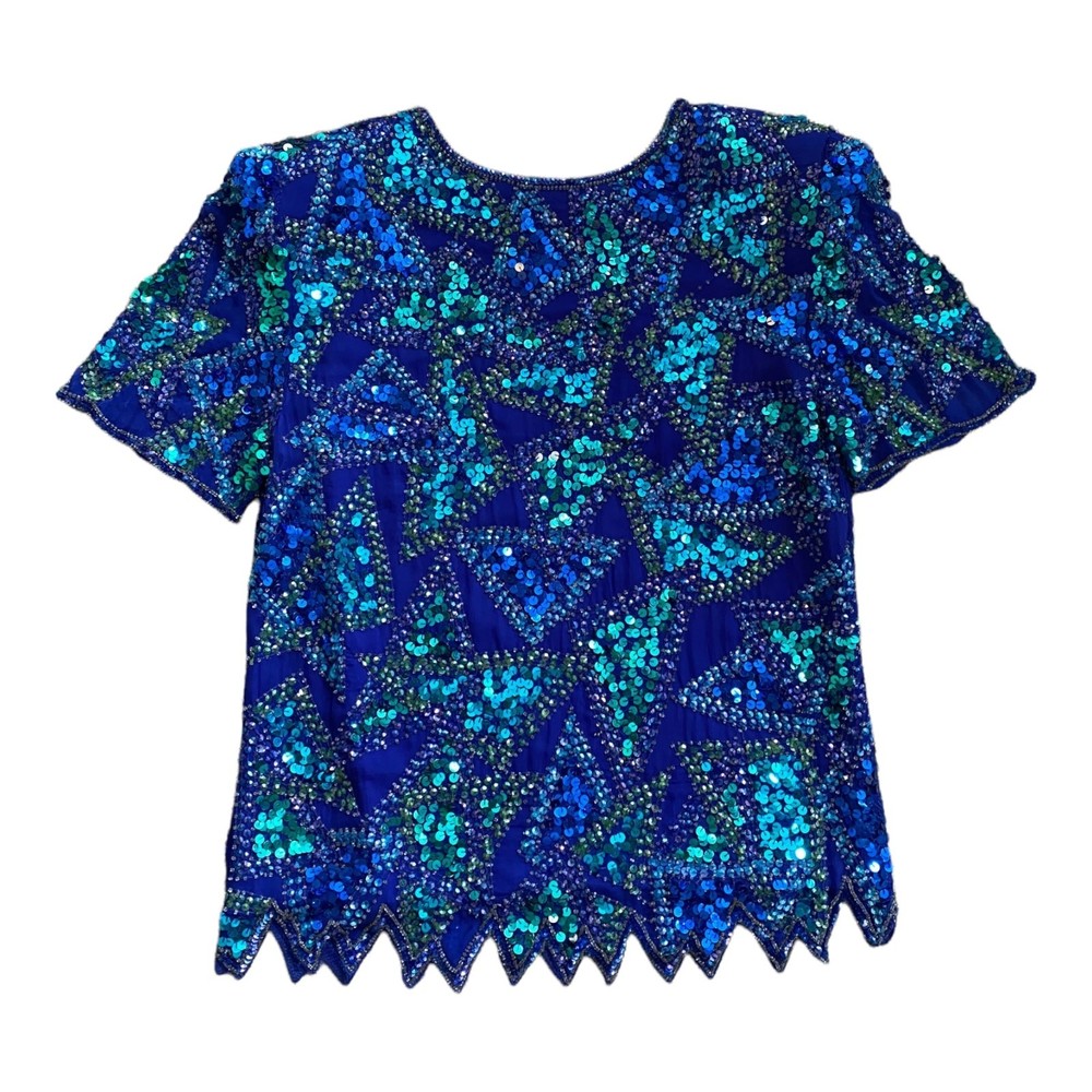 Vintage Sequin + Beaded Holiday Blouse
